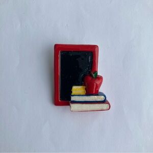 Red and Black Cute Chalkboard Apple Brooch Gift Teacher End of School Thank you